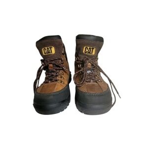Caterpillar Leather Men's Outline Steel Toe Work Boot, Seal Brown 8.5 NEW